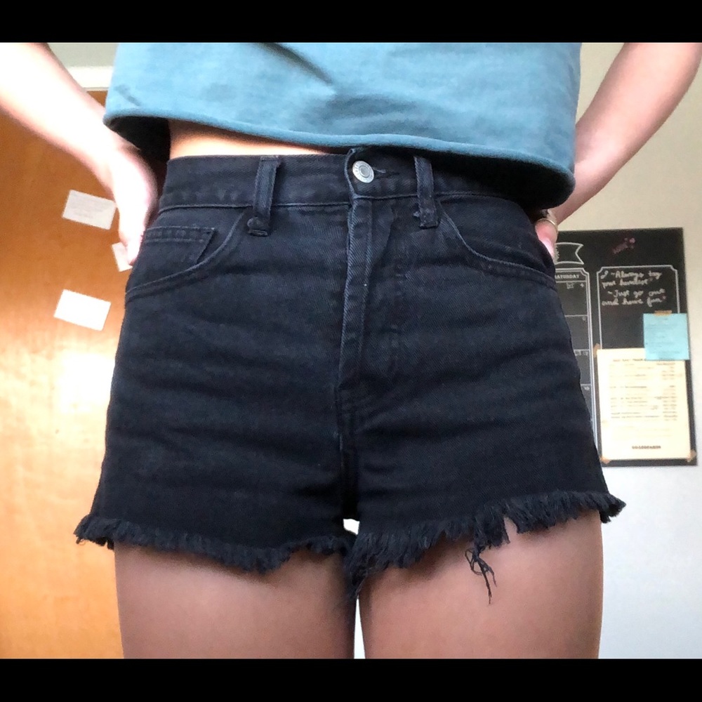 Brandy Melville black high waisted jean shorts